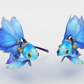 Modrá zlatá rybka 3D model