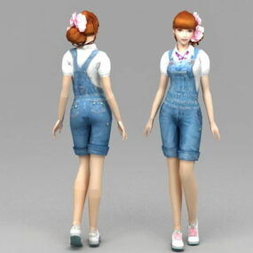 Blue Jeans Girl 3d model