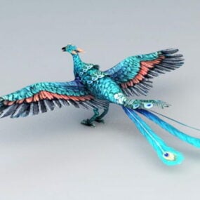 Blaues Phoenix 3D-Modell