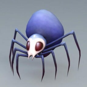 Blue Spider Cartoon 3d model