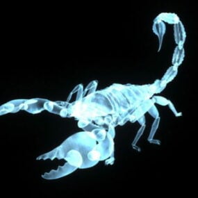蓝色透明蝎子3d模型