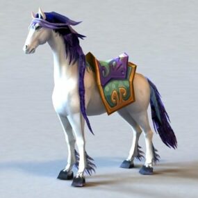 Blue And White Horse 3d model