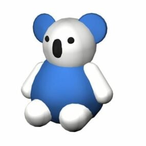 青と白のクマのおもちゃ 3D モデル