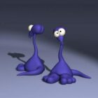 Personaje de monstruo azul de dibujos animados