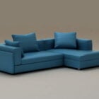 Синий угловой секционный диван