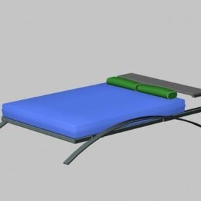 蓝色沙发床3d模型