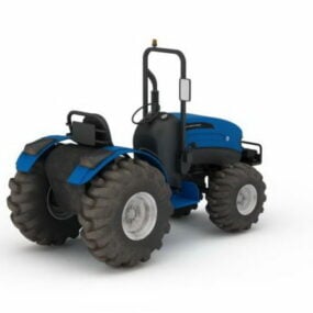 Modelo 3d de trator agrícola azul