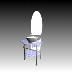 Model 3D toaletki z niebieskiego szkła