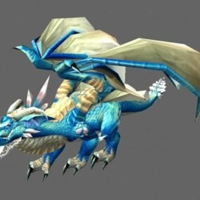 Personaje Dragón de Hielo Azul modelo 3d