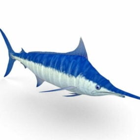 โมเดล 3 มิติสัตว์ปลามาร์ลินสีน้ำเงิน