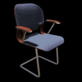 Krzesło wspornikowe z niebieskiej siatki Model 3D