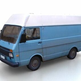 Blue Microvan 3d model