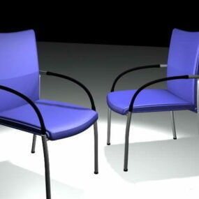 3д модель конференц-стула с синей пластиковой спинкой