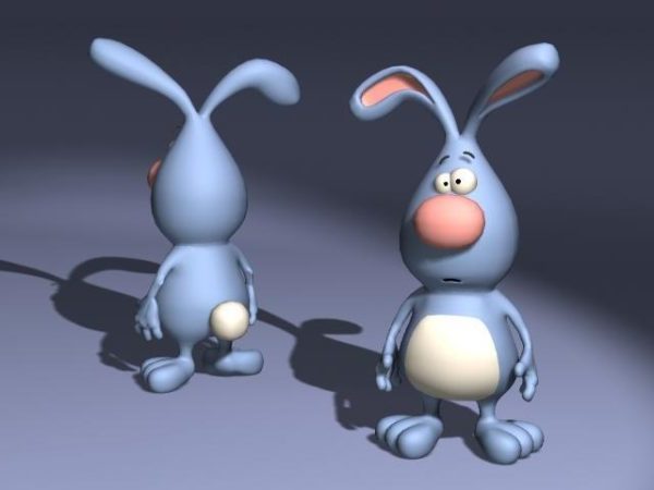 Персонаж синий кролик мультфильм