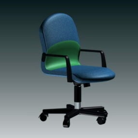 Blue Revolving Chair 3d model