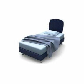 Blue Single Bed 3d model