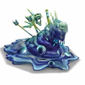 Mô hình 3d sinh vật Slime màu xanh