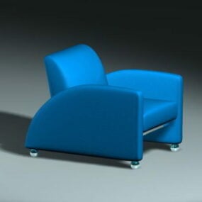 صندلی مبل آبی مدل سه بعدی