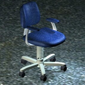 Blue Swivel Chair 3d model