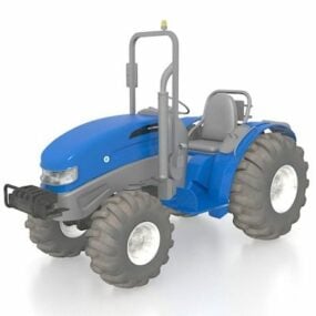 Tracteur bleu industriel modèle 3D