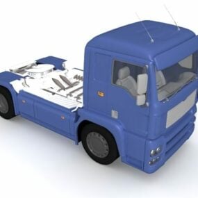 Blue Tractor Truck 3d-model