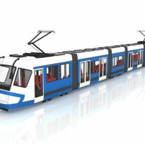 Blauwe trolley auto 3D-model