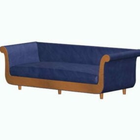 Blue Velvet Sofa 3D model