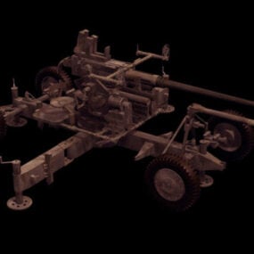 Bofors Anti-aircraft Gun 3d model