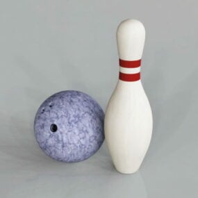Bowlingball og pin 3d-modell