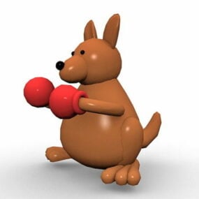 Boxing Kangaroo Cartoon 3d model