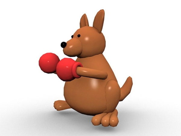 Cartone animato di canguro di boxe