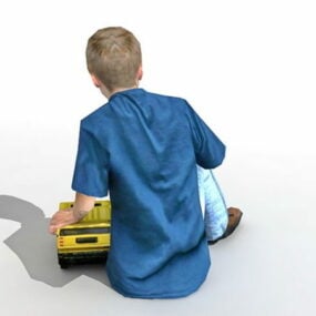 Хлопчик грає в іграшку 3d модель