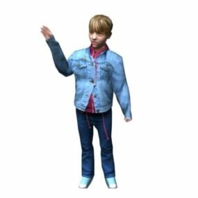 Character Boy Wave Bye 3d model