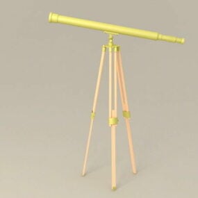 Brass Telescope With Tripod 3d model