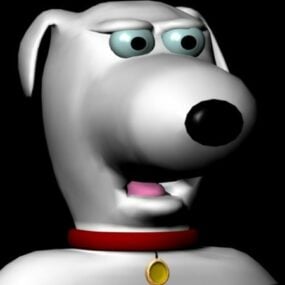 Modelo 3d de animal de cachorro de desenho animado