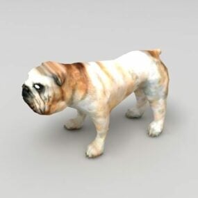 Model 3D zwierzęcia buldoga brytyjskiego