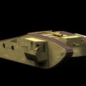 Modelo 3d do tanque britânico Mark Iv Tadpole