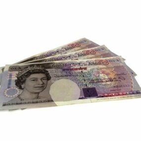 British Pound Notes 3d model