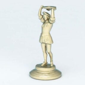 مجسمه زن برنزی مدل سه بعدی