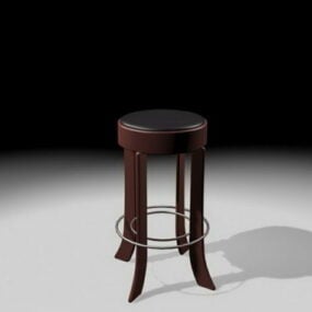 Brązowy stołek barowy Model 3D