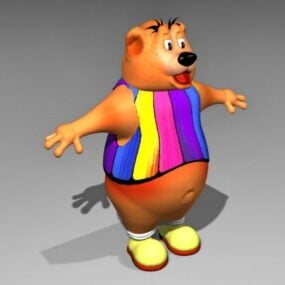 Brown Bear Cartoon Character 3d model