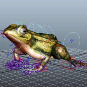 Brown Frog Rig Animal 3d-modell