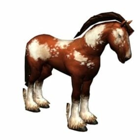 Brown And White Horse Animal 3d model