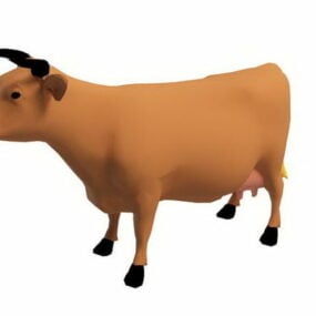 棕色奶牛动物3d模型
