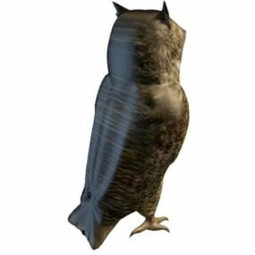 Brown Owl Bird Animal 3D-malli