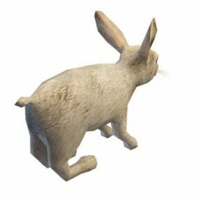 Modello 3d animale del coniglio della spazzola