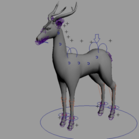 動物バック鹿リグ3Dモデル