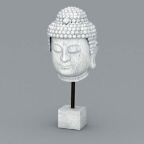 Buddha-Kopf-Skulptur 3D-Modell