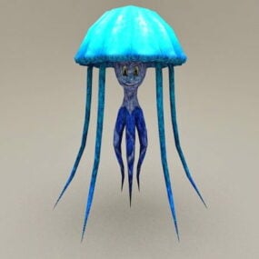 Bule Jellyfish Animal 3d model