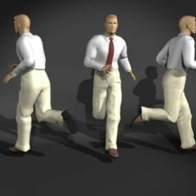 Business Man In Running Pose 3d model